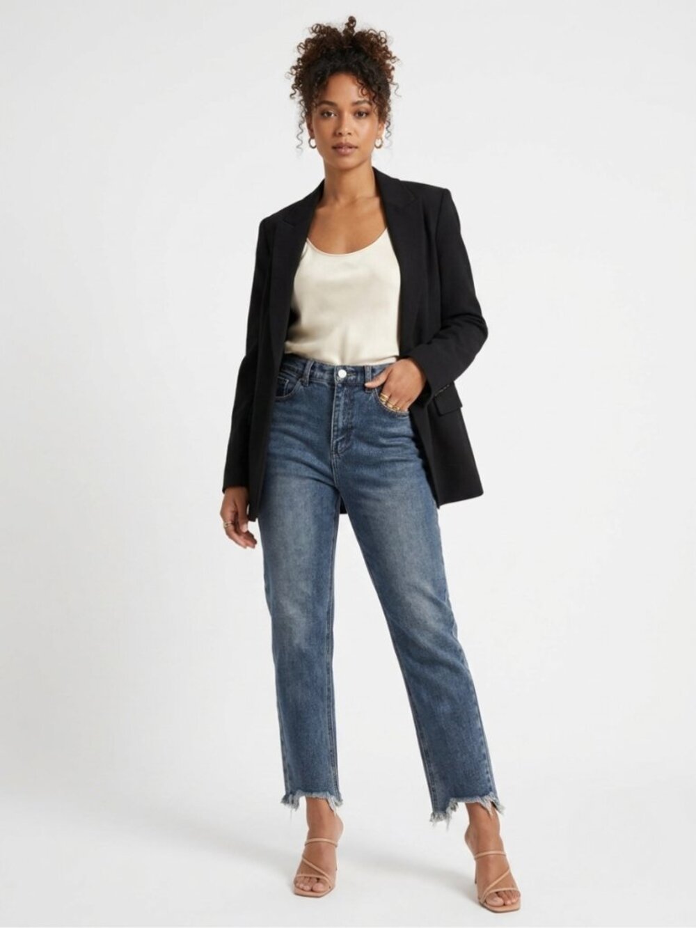 JOSLIN Studio 100% Rigid Cotton High Rise Straight Leg Jeans | Size 26 (US 4)